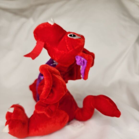 Plush Dragon Red Purple Silver stars 9" Stuffed Animal Sureshot Redemption - Picture 5 of 6